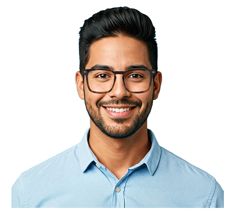 a man wearing glasses and smiling Elios optical